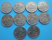 5 копеек М  набор из 10 монет