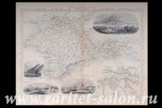 Карта Крыма,  1850 г. Дж. Рапкин