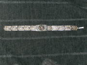 Красивый,  серебренный,  старый (клемо 84) браслет,  с гранатами,  кавказс