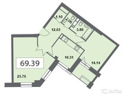 2-к квартира,  69.4 м²,  11/20 эт.