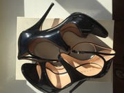 Босоножки туфли casadei италия 39 размер черные лак кожа платформа 1 с